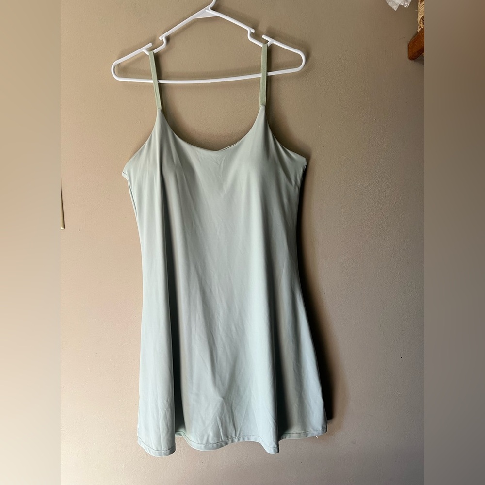 Sage green sz XL performance golf dress with built in bra and shorts.